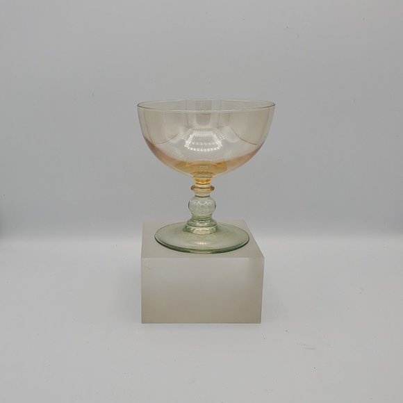 Set of 11 Nouveau Rueven Vintage Hand Painted 2 Tone Footed Dessert Coupes